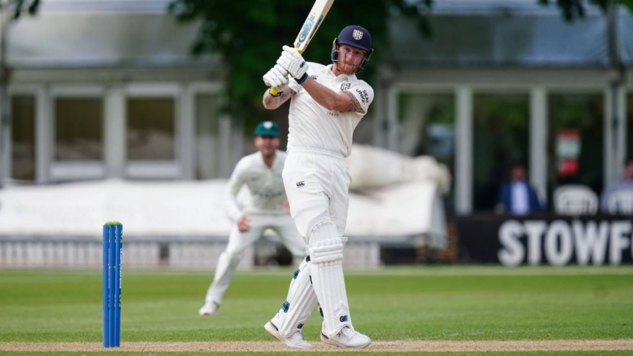 Ben Stokes made a 47-ball fifty on his return to first-class cricket, Worcestershire vs Durham, LV= Insurance Championship, Division Two, New Road, 2nd day, May 6, 2022