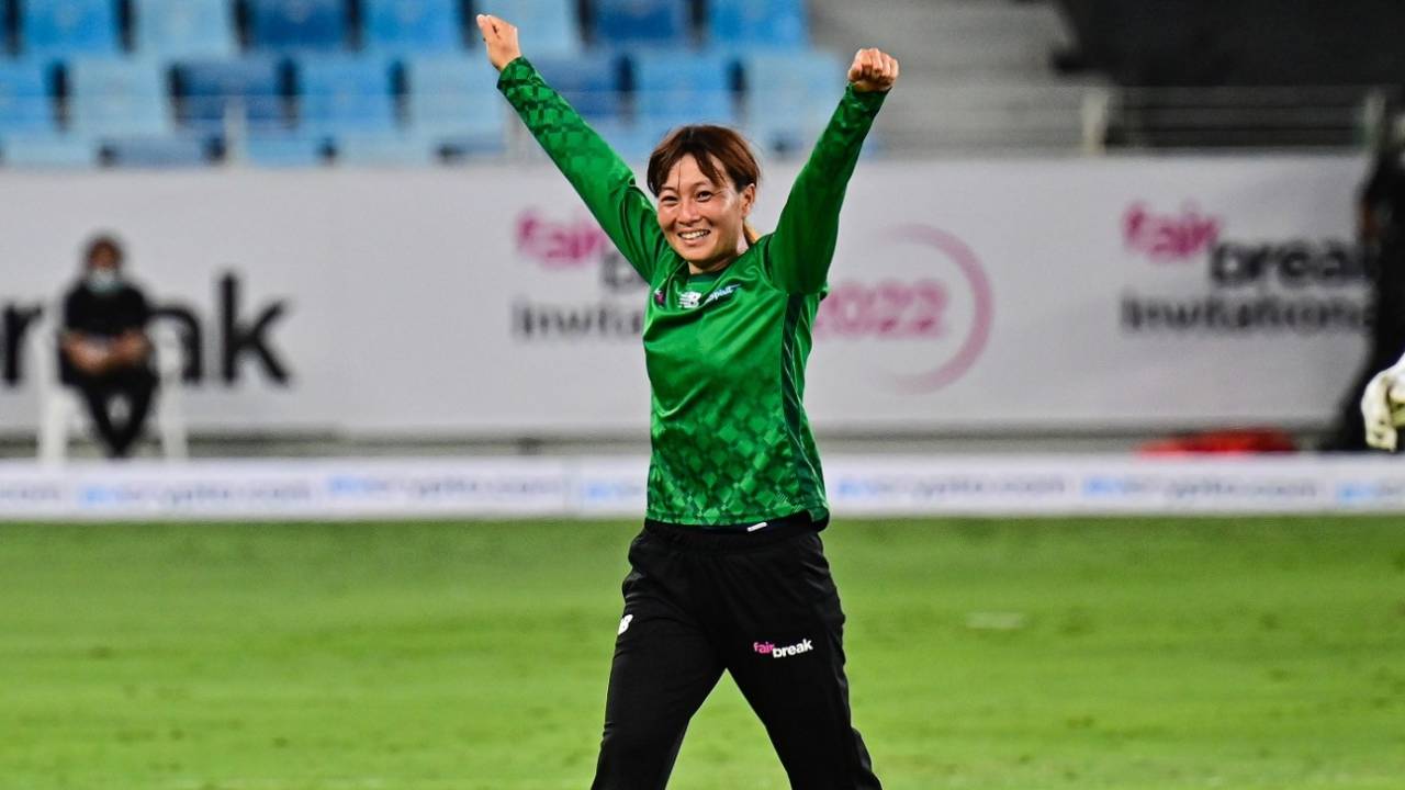 Shizuka Miyaji was the player of the match for her four-wicket haul, Falcons vs Spirit, FairBreak Invitational Tournament 2022, Dubai, May 7, 2022