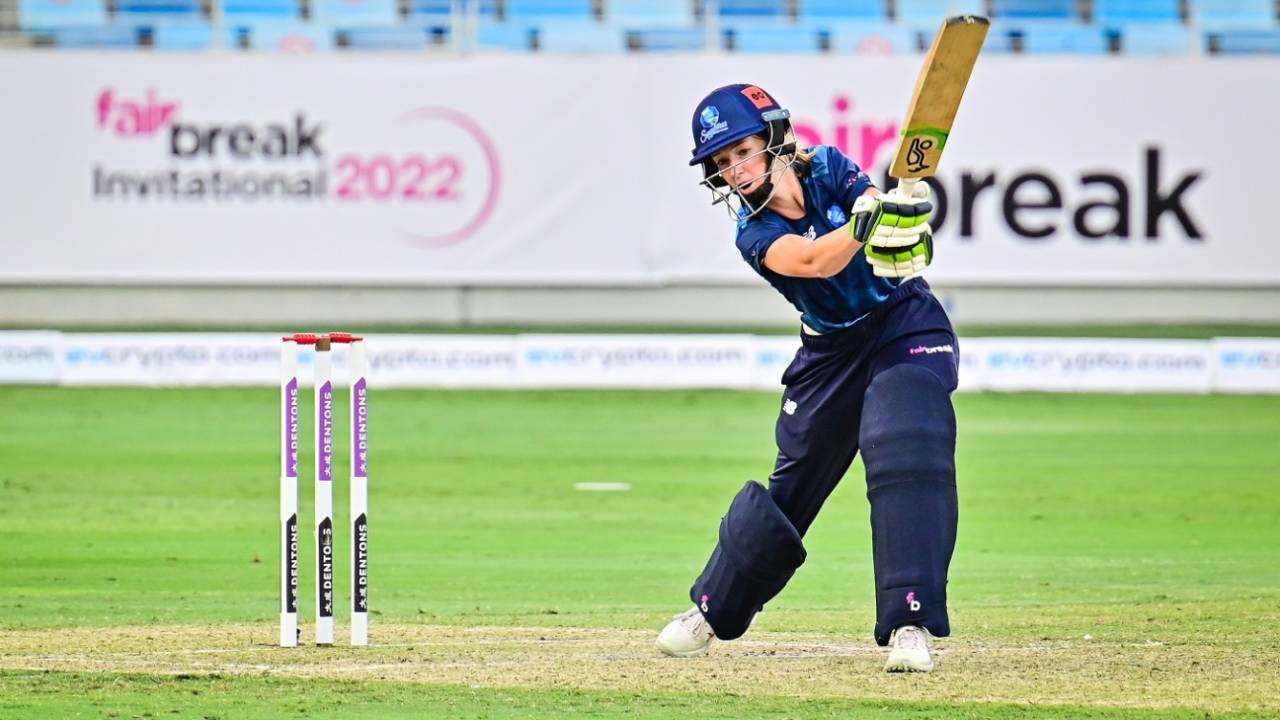 Jade Allen creams one through covers, Spirit vs Sapphires, FairBreak Invitational Tournament 2022, Dubai, May 8, 2022