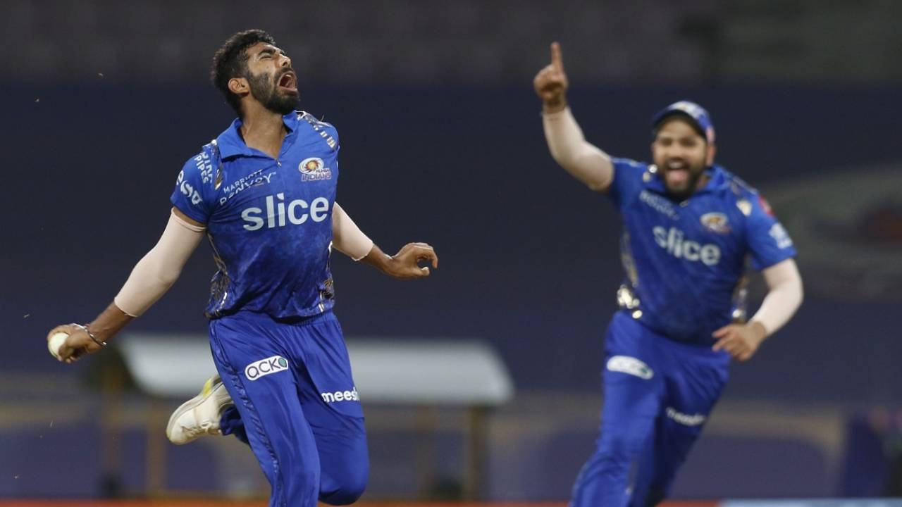Jasprit Bumrah's riveting spell, which included three wickets in the 18th over, restricted Knight Riders to 165 for 9, Kolkata Knight Riders vs Mumbai Indians, IPL 2022, DY Patil, Navi Mumbai, May 9, 2022
