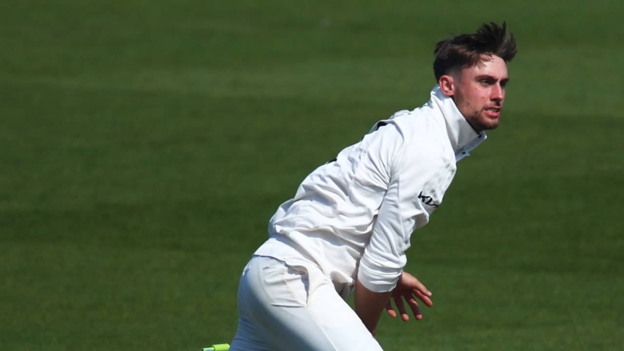 Will Jacks made good inroads with the ball for Surrey, LV= Insurance County Championship, Division One, Surrey vs Hampshire, The Kia Oval, April 16, 2022