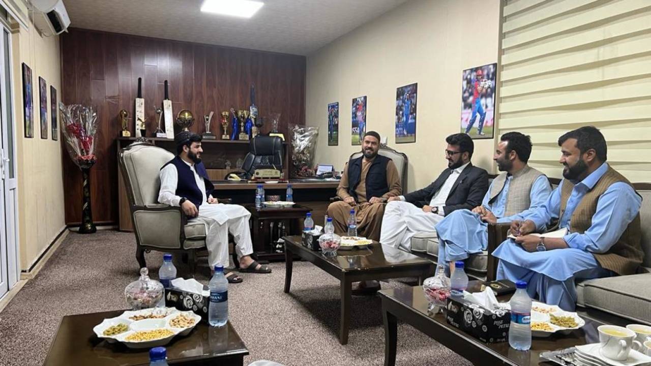 Afghanistan Cricket Board CEO Naseeb Khan and chairman Mirwais Ashraf meet Dr Sifatullah Wardak and Sherullah Afghan&nbsp;&nbsp;&bull;&nbsp;&nbsp;Afghanistan Cricket Board