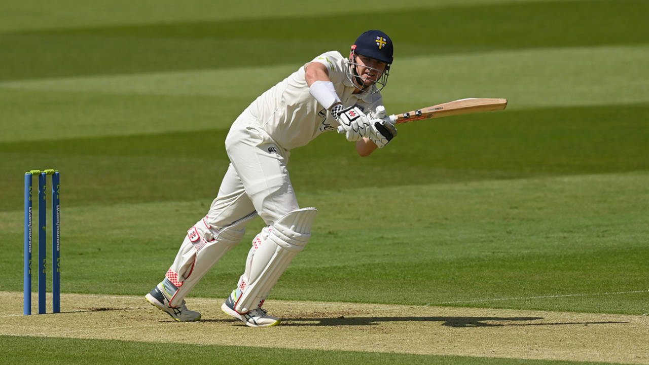 Alex Lees works into the leg side, Middlesex vs Durham, LV= Insurance Championship, Division Two, Lord's, May 19, 2022