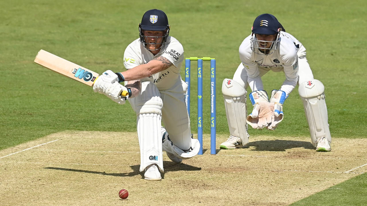 Ben Stokes gets down to reverse-sweep, Middlesex vs Durham, LV= Insurance Championship, Division Two, Lord's, May 19, 2022