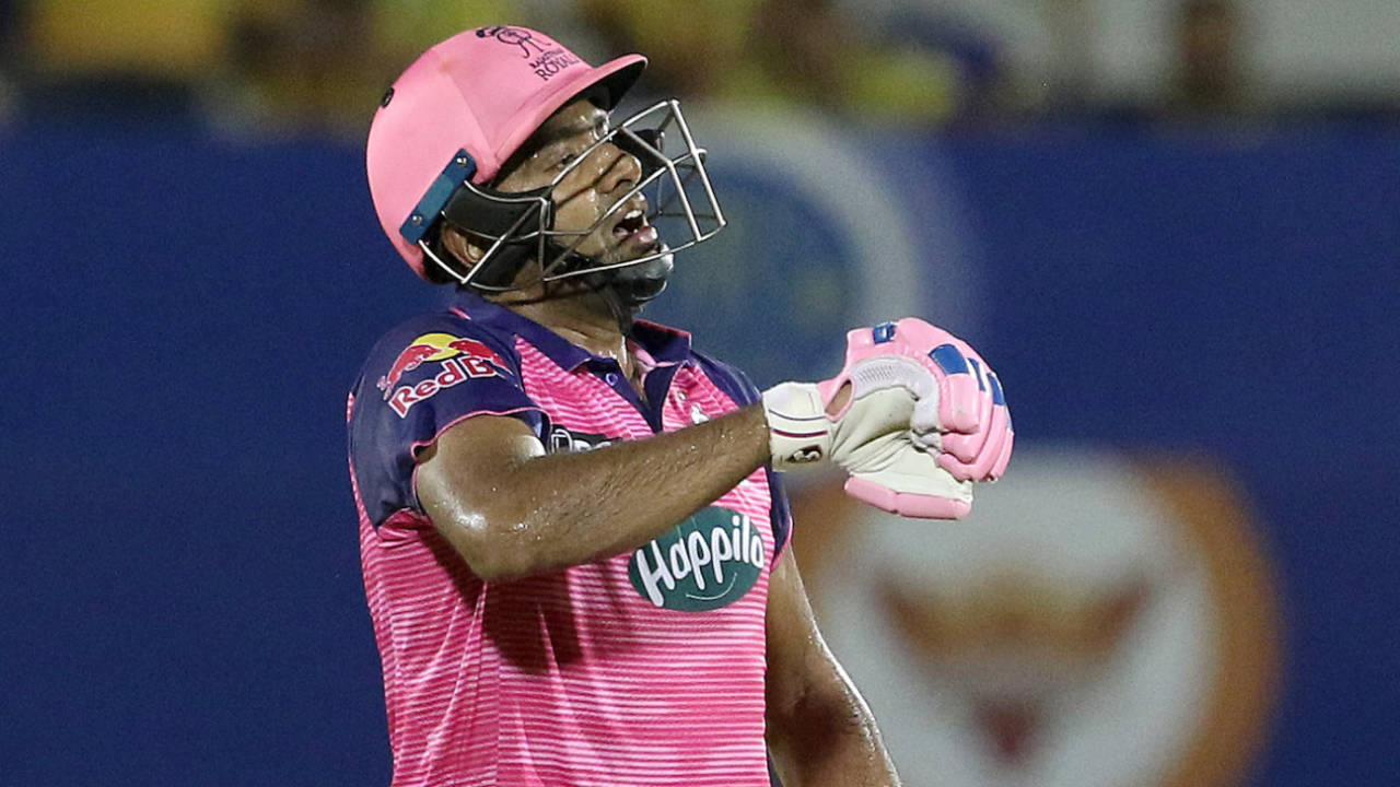 Celebrate with a chest thump - R Ashwin sealed the deal for Royals, this time with the bat, Chennai Super Kings vs Rajasthan Royals, IPL 2022, Brabourne Stadium, Mumbai, May 20, 2022