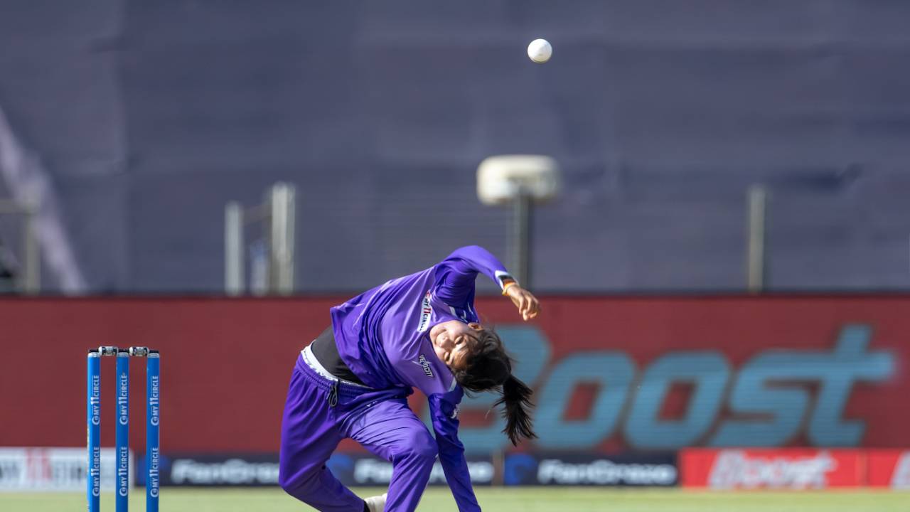 Maya Sonawane brought with her a curious bowling action, but proved expensive