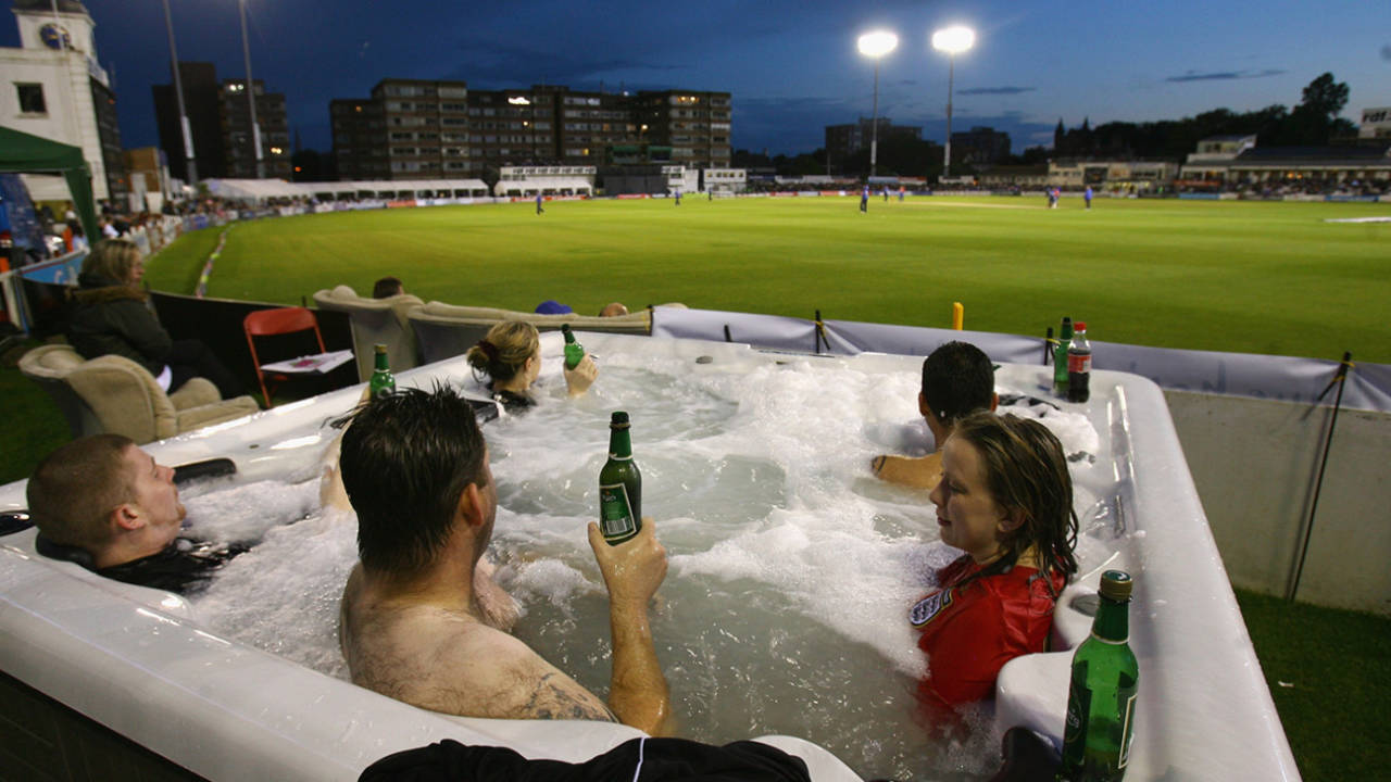 Gimmicks - like this pitch-side jacuzzi at Hove - were common in the Twenty20 Cup's early years&nbsp;&nbsp;&bull;&nbsp;&nbsp;Getty Images