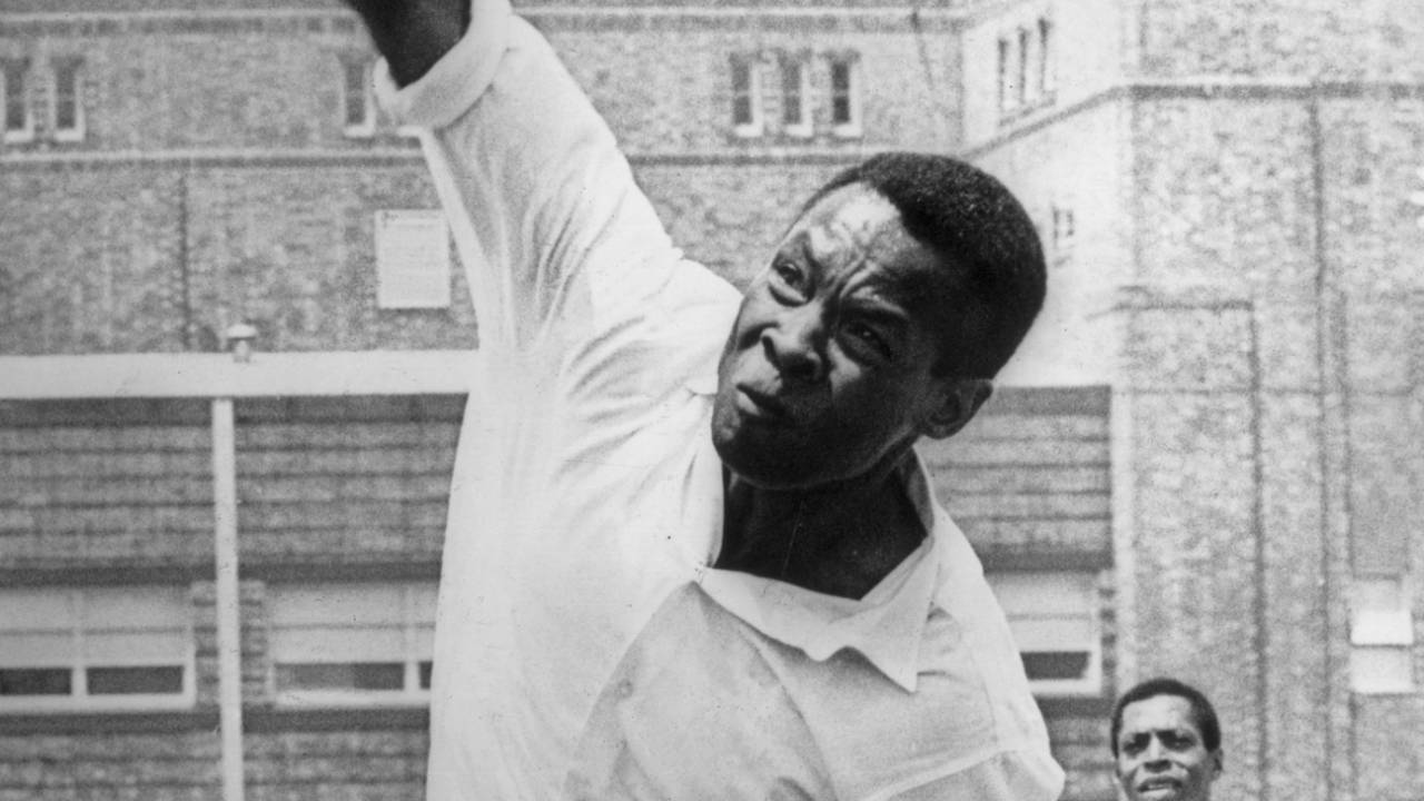 David Holford practices his bowling for West Indies' tour to Australia in 1968