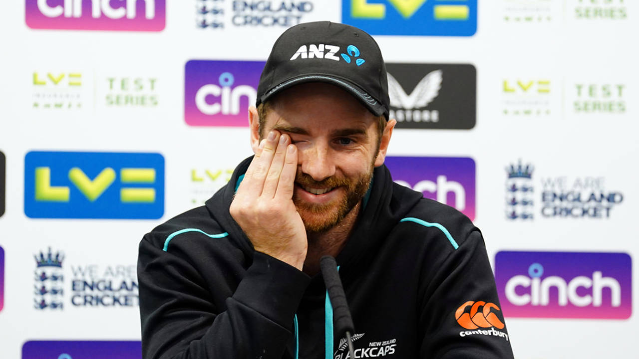 Kane Williamson smiles at his press conference, England vs New Zealand, 1st Test, Lord's, June 1, 2022