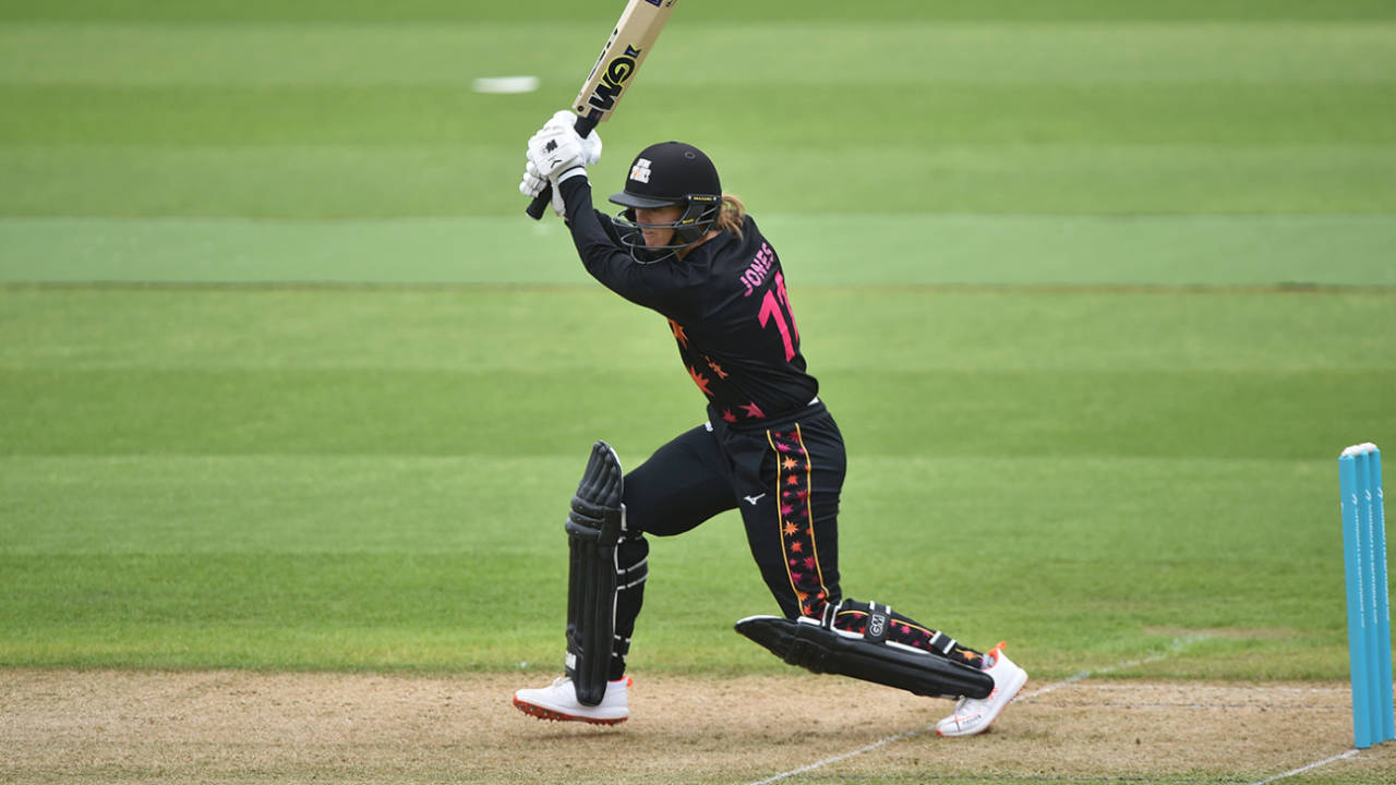 Eve Jones flays through the off side, Central Sparks vs Sunrisers, Edgbaston, Charlotte Edwards Cup, May 21, 2022