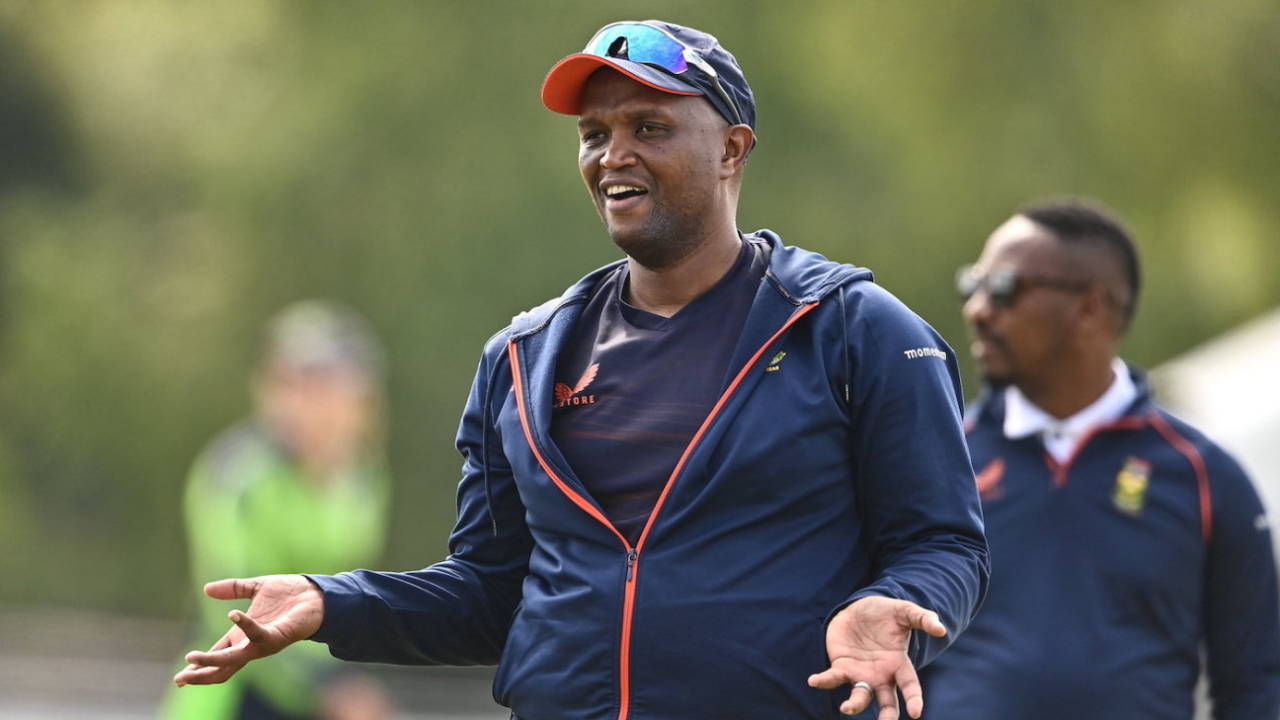 South Africa head coach Hilton Moreeng reacts before the game, Ireland vs South Africa, 1st women's T20I, Dublin, June 3, 2022