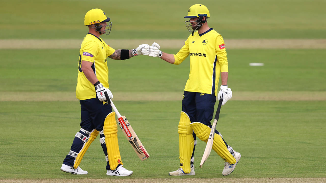 Ben McDermott and James Vince put on a century opening stand, Hampshire vs Sussex, Vitality Blast, Ageas Bowl, June 4, 2022