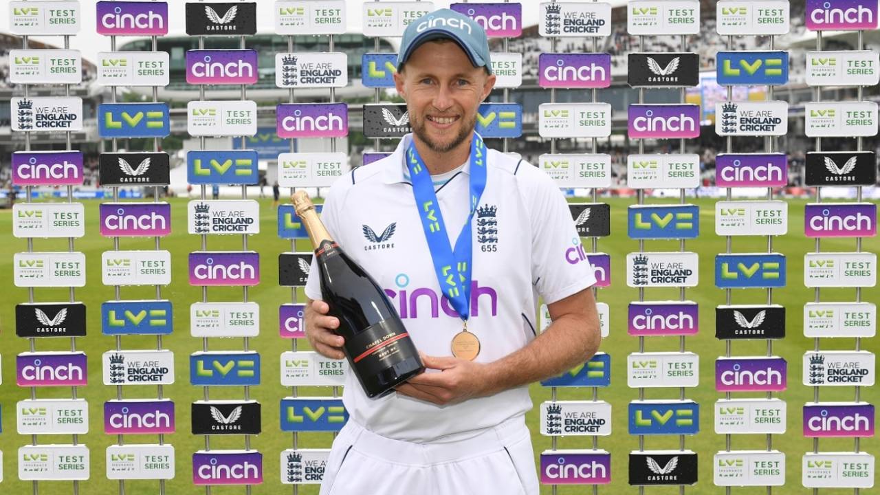 Joe Root won the Player-of-the-Match award for his unbeaten 115, England vs New Zealand, 1st Test, Lord's, 4th day, June 5, 2022