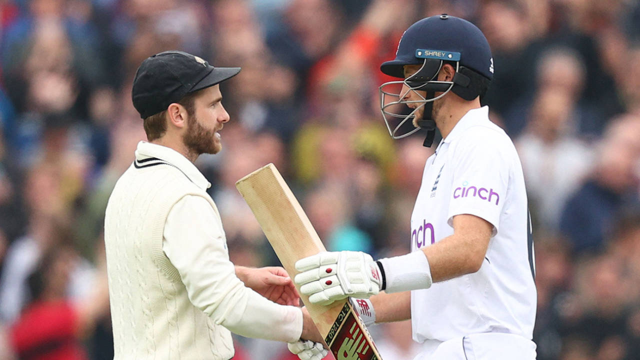 Kane Williamson shakes hands with Joe Root after England seal victory&nbsp;&nbsp;&bull;&nbsp;&nbsp;AFP/Getty Images
