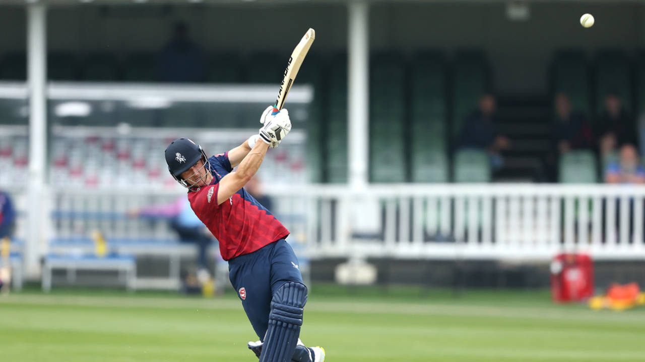Joe Denly skips down and launches one, Kent vs Middlesex, Vitality T20 Blast, Canterbury, June 5, 2022