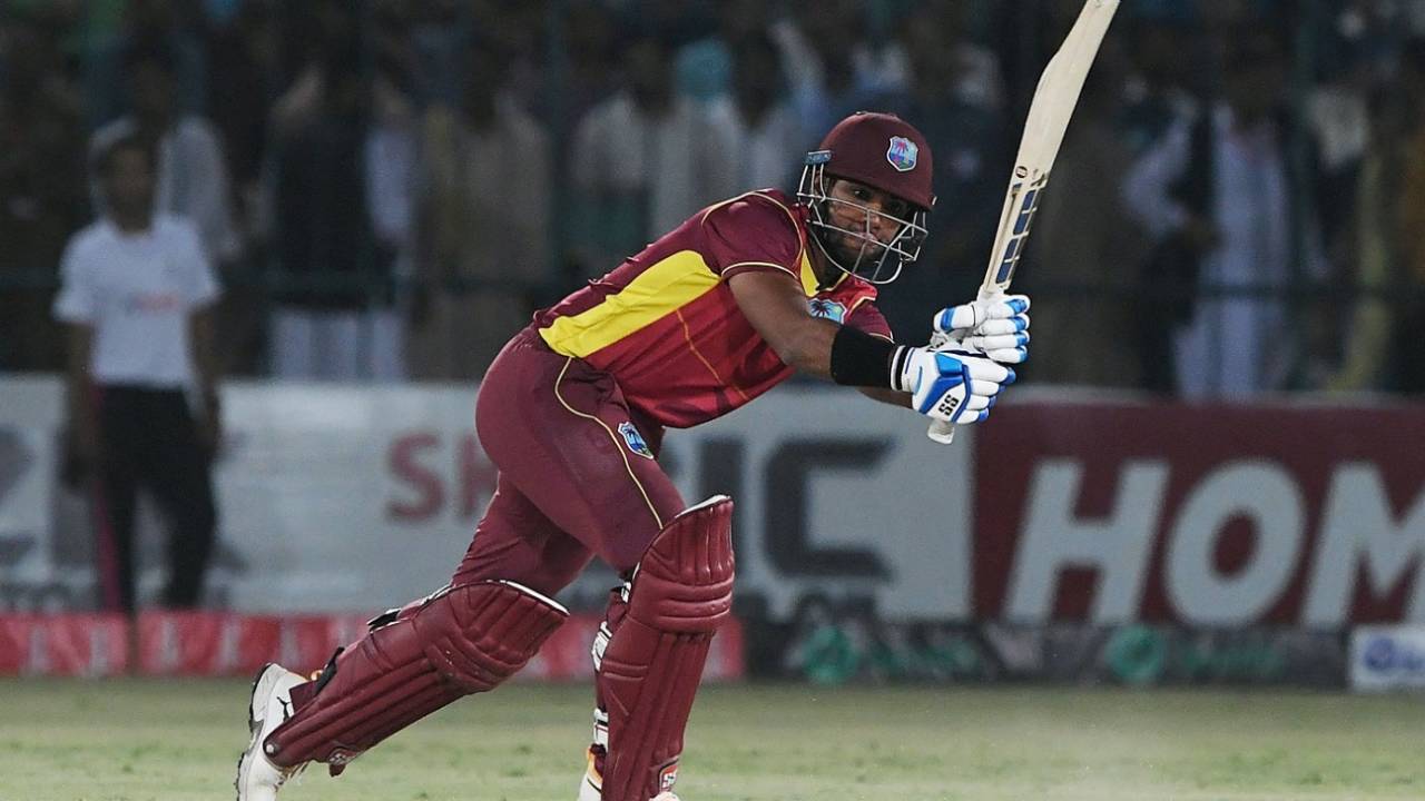 Nicholas Pooran hit a six and a four during his stay in the middle, Pakistan vs West Indies, 2nd ODI, Multan, June 10, 2022