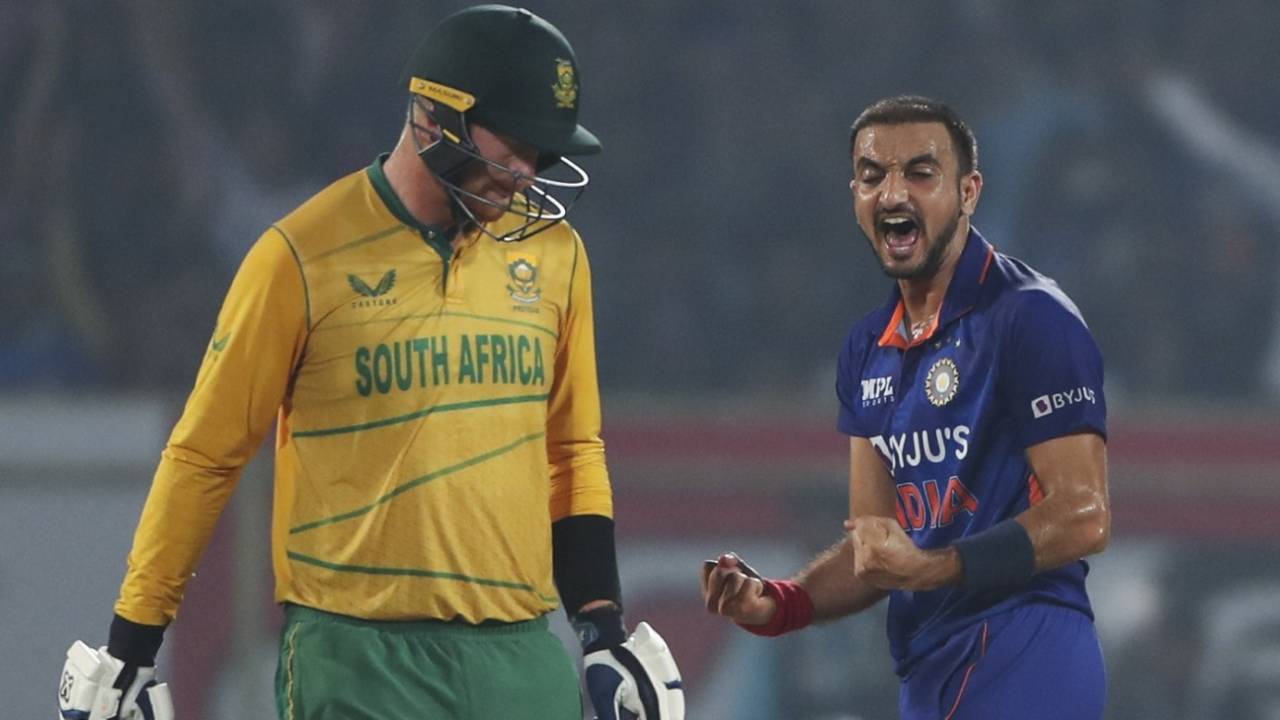 Harshal Patel roars after getting David Miller, India vs South Africa, 3rd T20I, Visakhapatnam, June 14, 2022