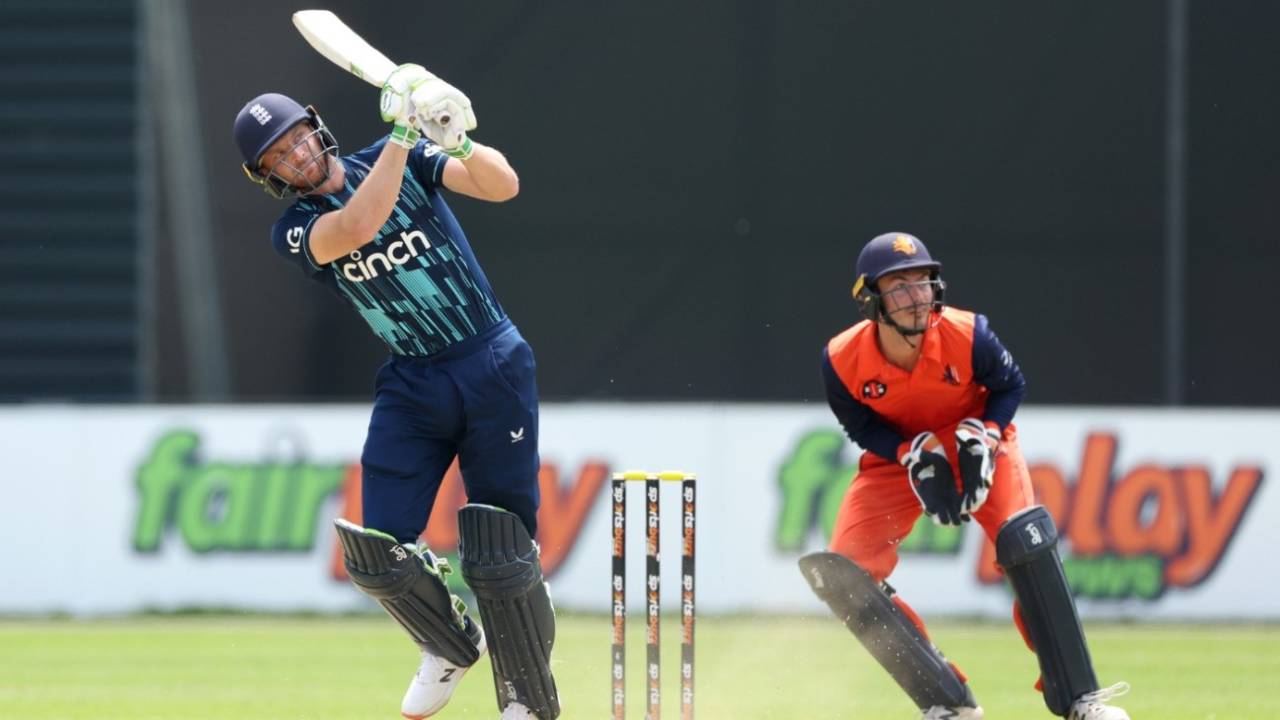 Jos Buttler launched a blistering assault in the final 20 overs, Netherlands vs England, 1st ODI, Amstelveen, June 17, 2022