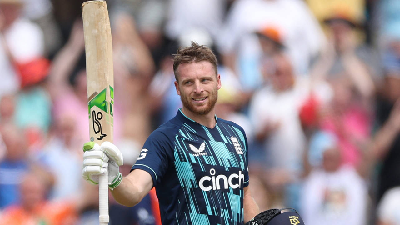 Jos Buttler acknowledges the applause for his hundred&nbsp;&nbsp;&bull;&nbsp;&nbsp;Getty Images