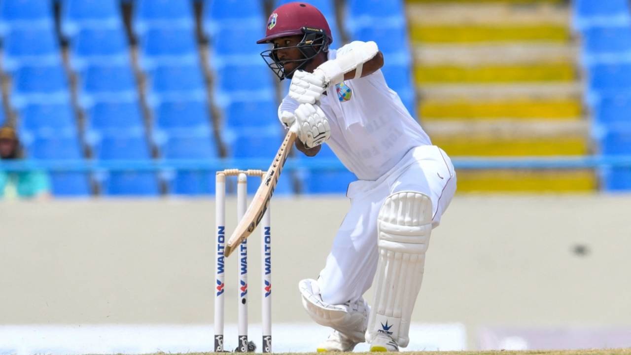 Kraigg Brathwaite moved West Indies into the lead with a patient half-century&nbsp;&nbsp;&bull;&nbsp;&nbsp;AFP/Getty Images