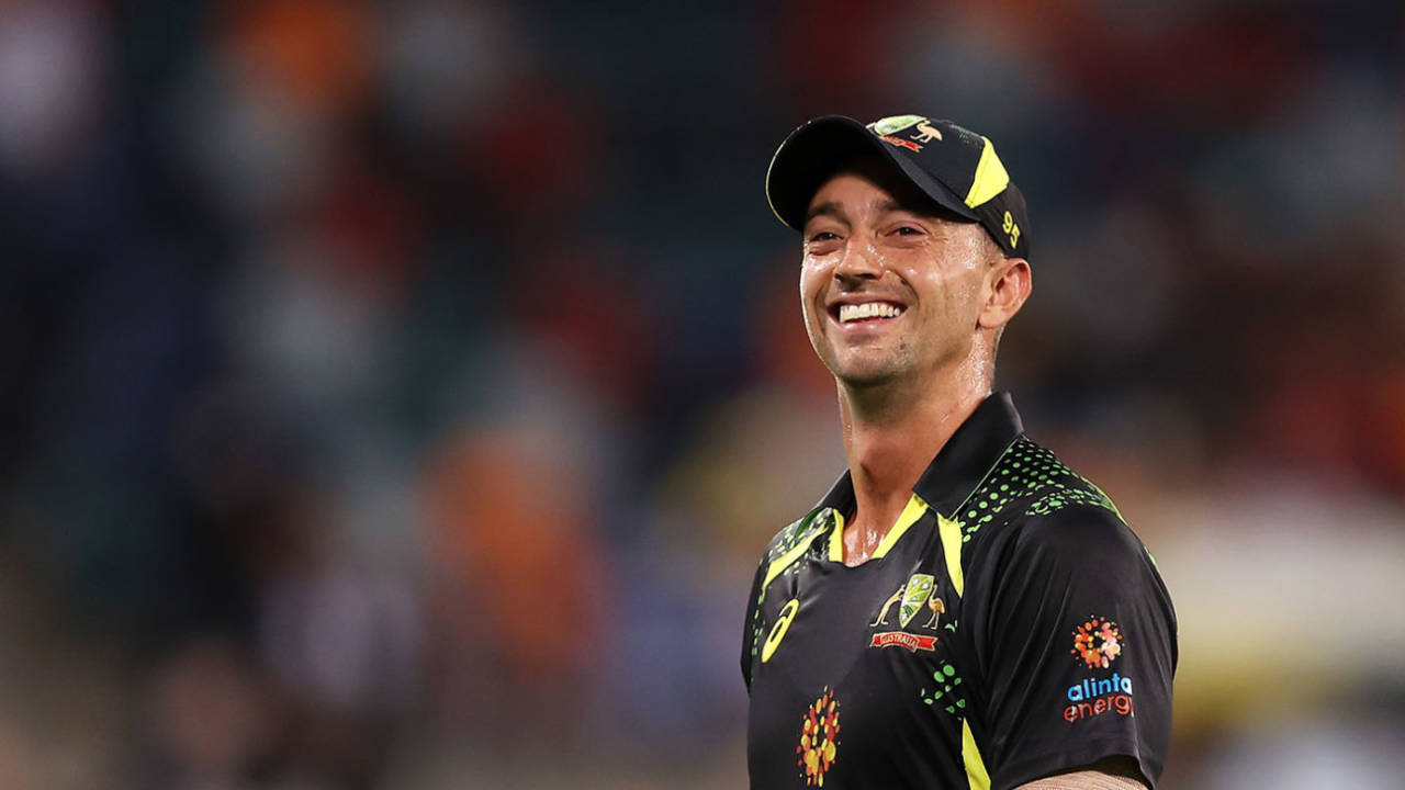 Daniel Sams laughs as he fields, Australia vs Sri Lanka, 3rd T20I, Manuka Oval, February 15, 2022