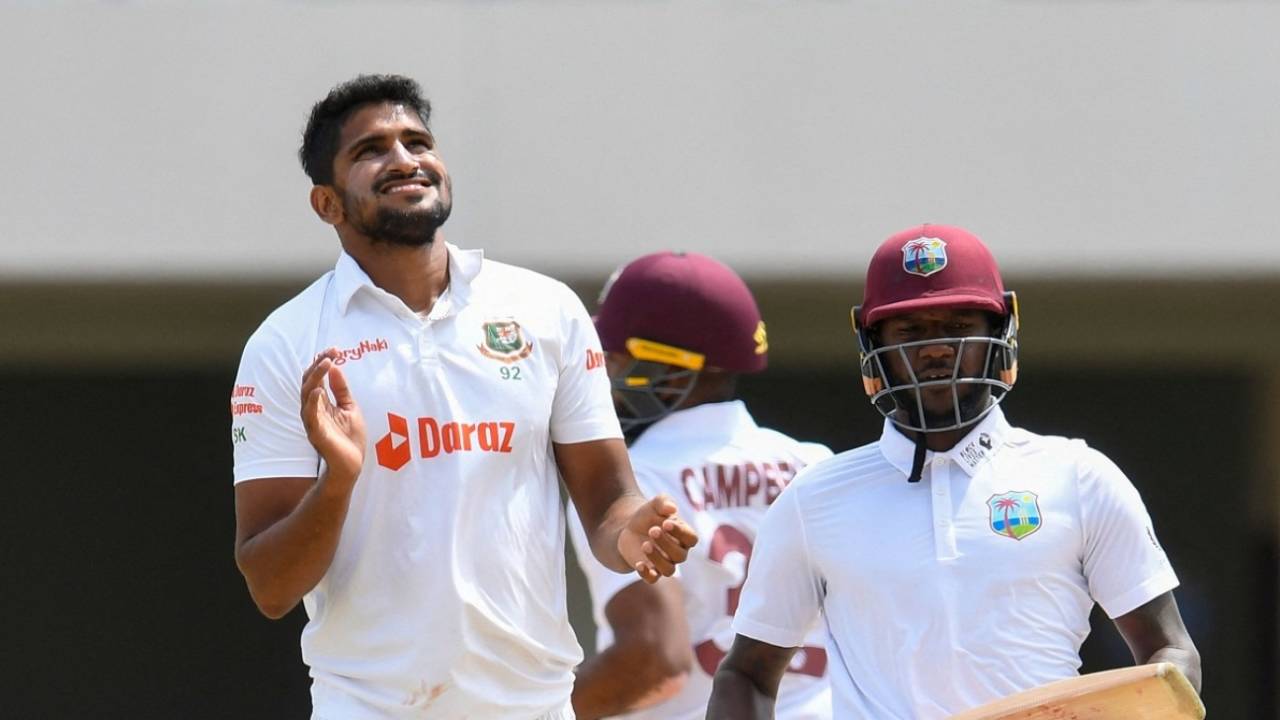 Khaled Ahmed shows his disappointment, West Indies vs Bangladesh, 1st Test, Antigua, Day 4, June 19, 2022

