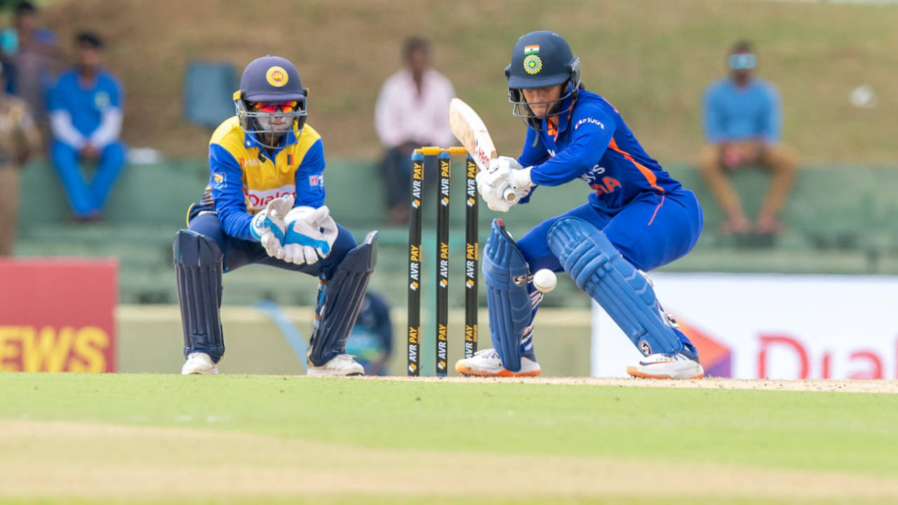 Jemimah Rodrigues plays the late cut, Sri Lanka vs India, 1st women's T20I, Dambulla, June 23, 2022
