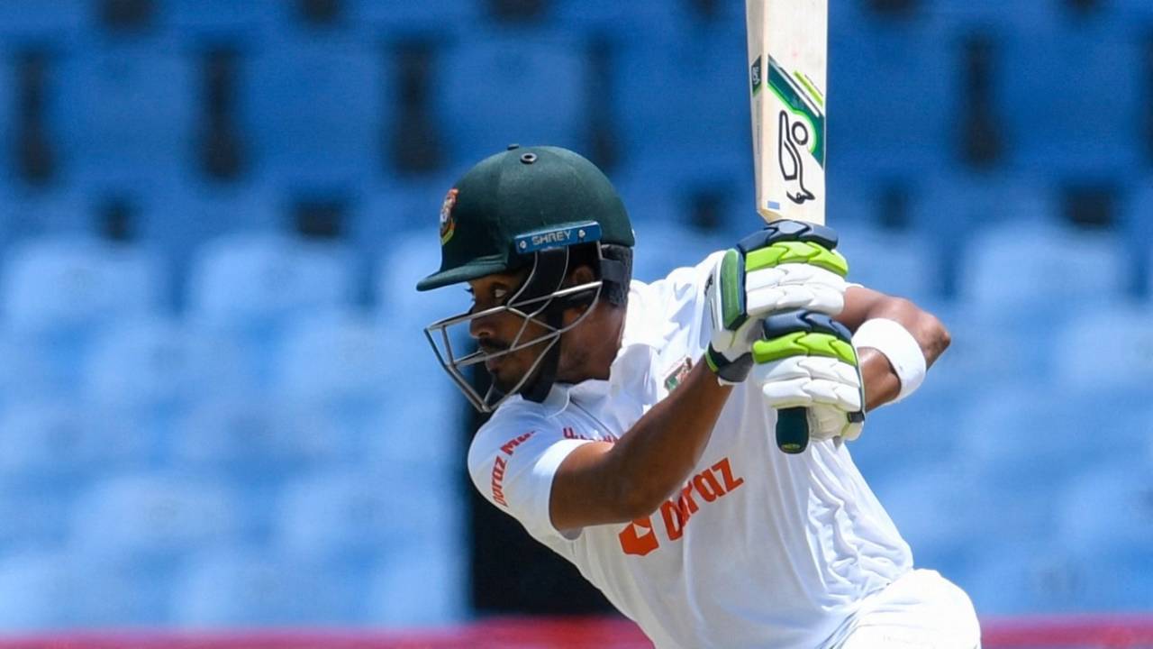 Anamul Haque looked good on comeback, having last played a Test in 2014, West Indies vs Bangladesh, 2nd Test, St Lucia, 1st day, June 24, 2022