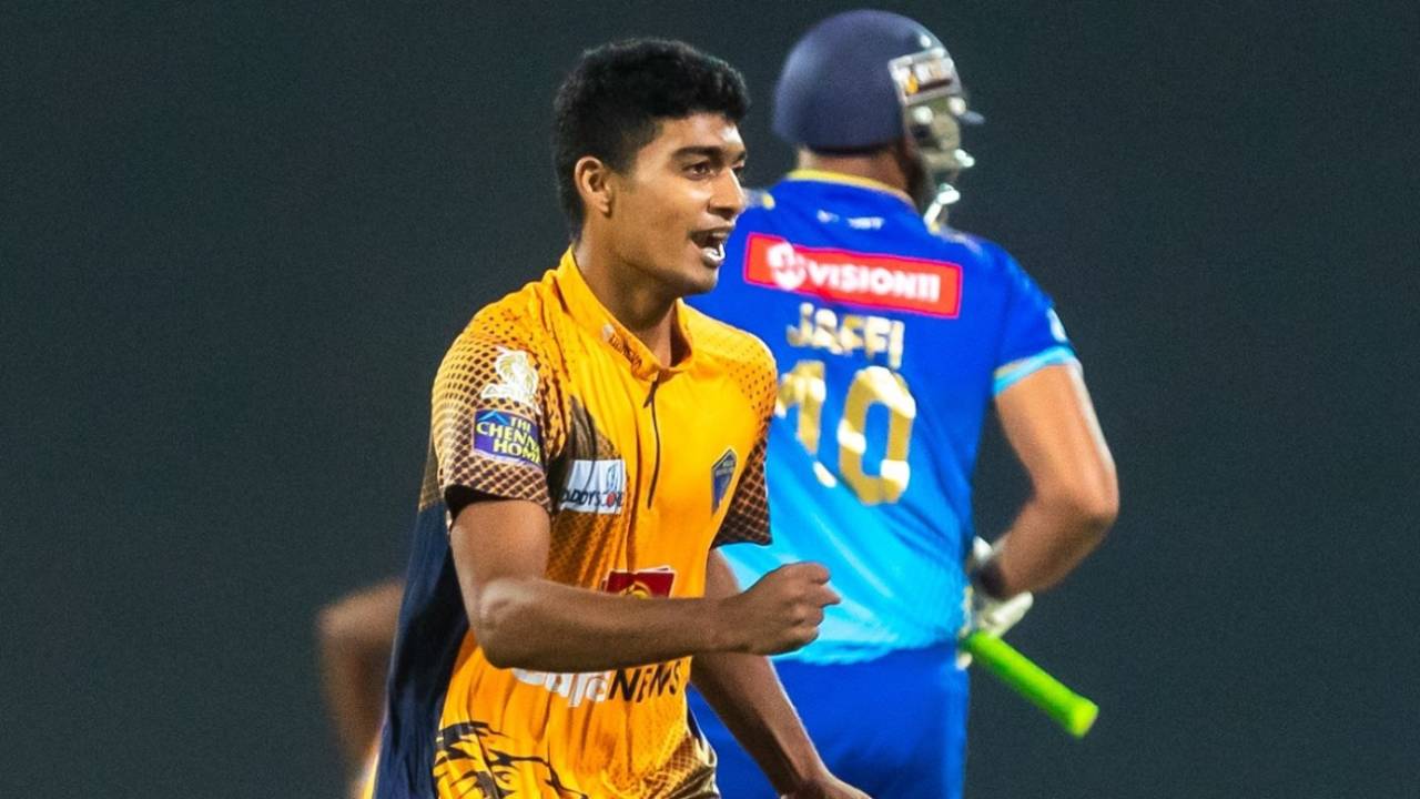 Arya Yohan Menon struck with his first ball on TNPL debut, Nellai Royal Kings vs Salem Spartans, TNPL 2022, Tirunelveli, June 25, 2022