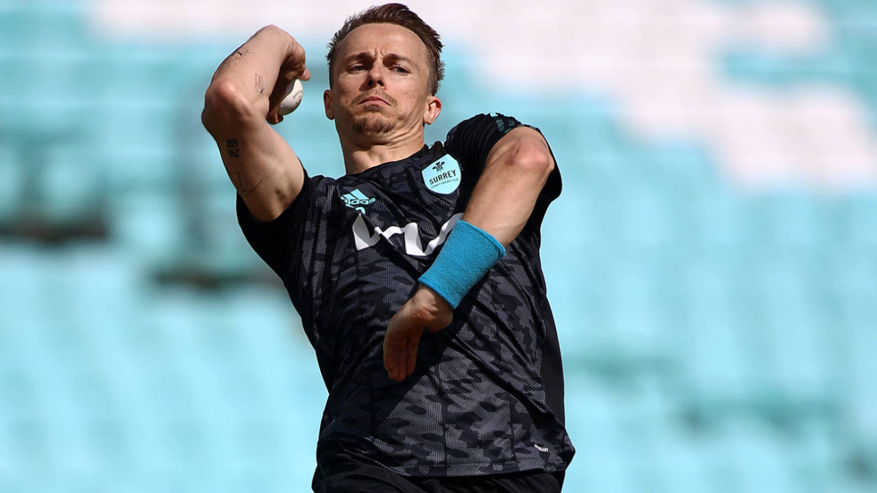 Tom Curran was in action as he continued rehab from a back injury, Surrey vs Kent, County Championship, Division One, The Oval, June 26, 2022