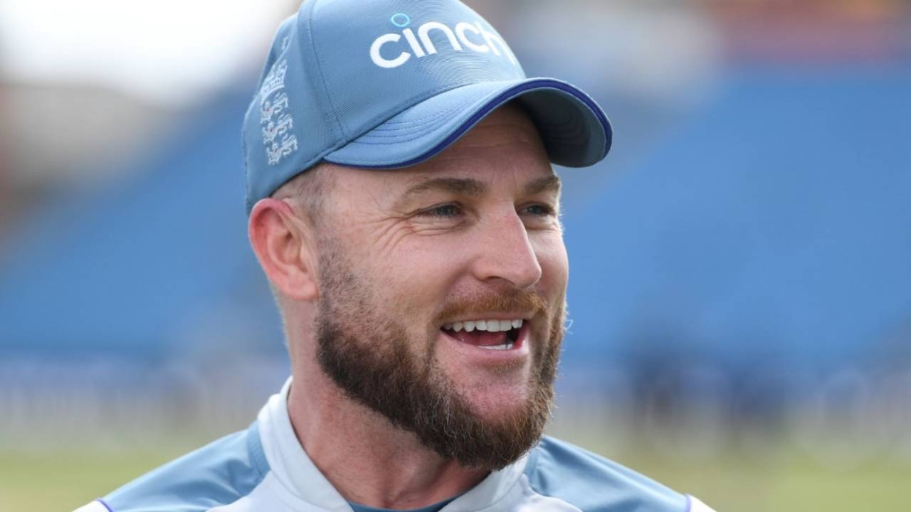 England head coach Brendon McCullum speaks at the end of the third Test, 3rd Test, England vs New Zealand, Headingley, June 27, 2022
