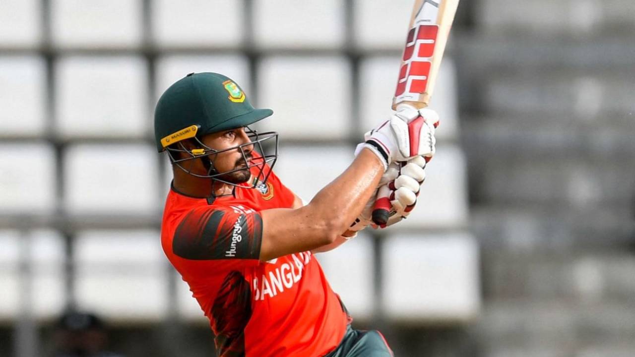 Nurul Hasan made 25 under tough circumstances at a good clip, West Indies vs Bangladesh, 1st T20I, Roseau, July 2, 2022
