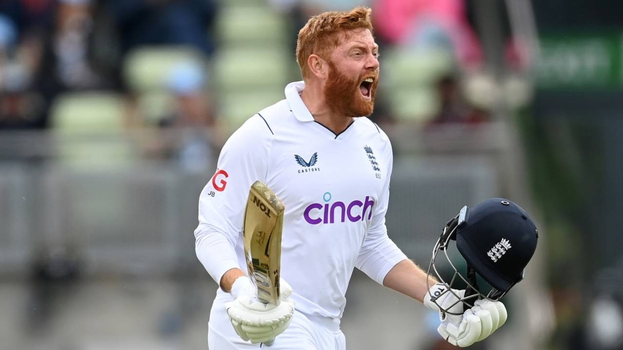 Jonny Bairstow is all pumped up after scoring his century, England vs India, 5th Test, Birmingham, 3rd Day, July 3, 2022

