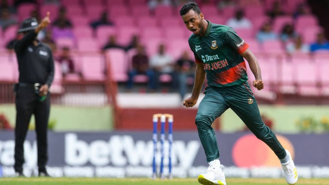 Shoriful Islam picked up four wickets to peg West Indies back, West Indies vs Bangladesh, 1st ODI, Providence, July 10, 2022