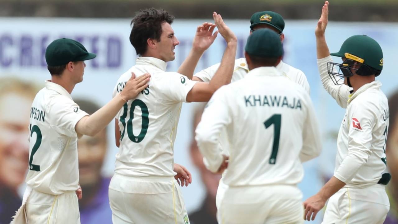 Pat Cummins picks up a wicket, Sri Lanka vs Australia, 2nd Test, Galle, July 11, 2022