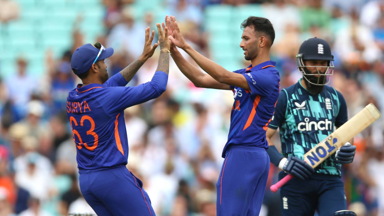 Moeen Ali fell to Prasidh Krishna as England were handed a ten-wicket thrashing at the Kia Oval&nbsp;&nbsp;&bull;&nbsp;&nbsp;PA Photos/Getty Images