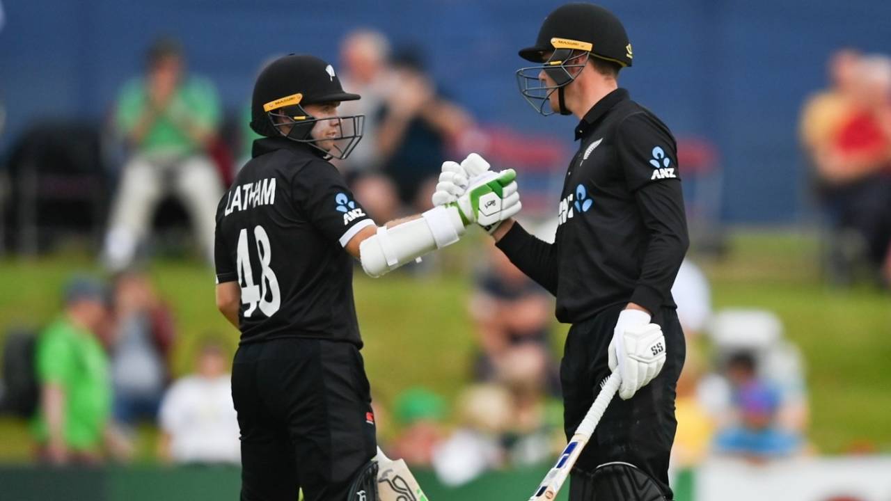 Tom Latham and Finn Allen added 101 after getting together on the third ball of the chase, Ireland vs New Zealand, 2nd ODI, Dublin, July 12, 2022