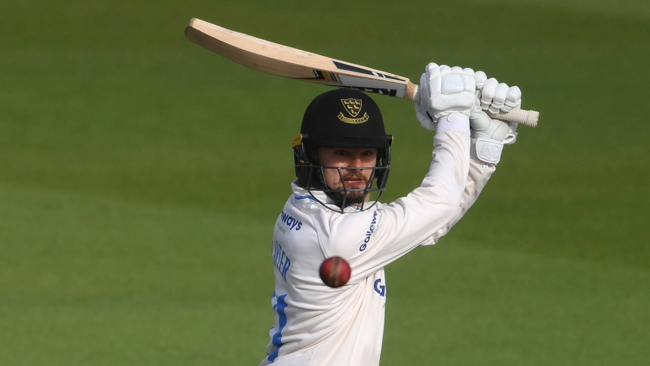 Oli Carter hits out, LV= Insurance County Championship, Sussex vs Derbyshire, Hove, June 29, 2022