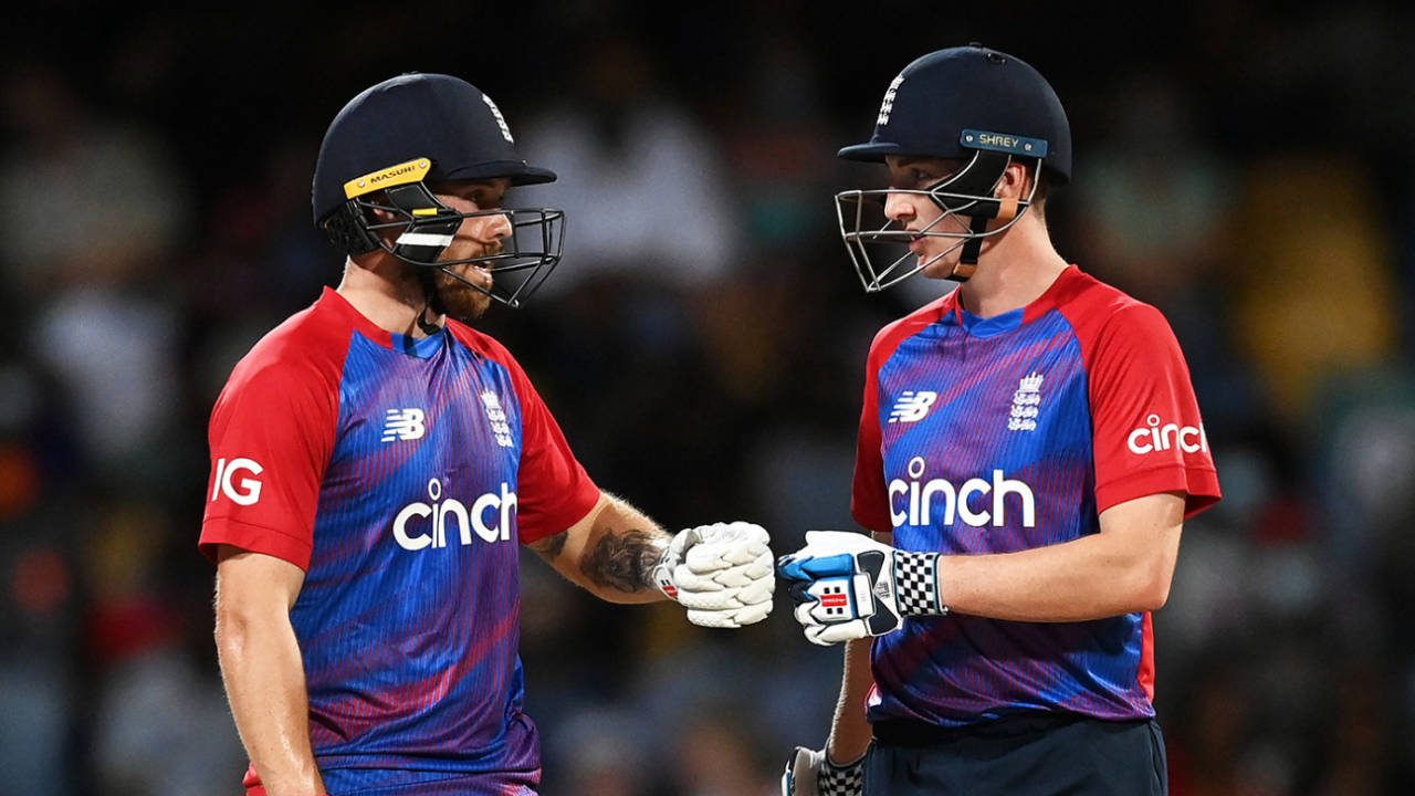 Harry Brook and Phil Salt punch gloves, West Indies vs England, Kensington Oval, Barbados, 3rd T20I, January 26, 2022