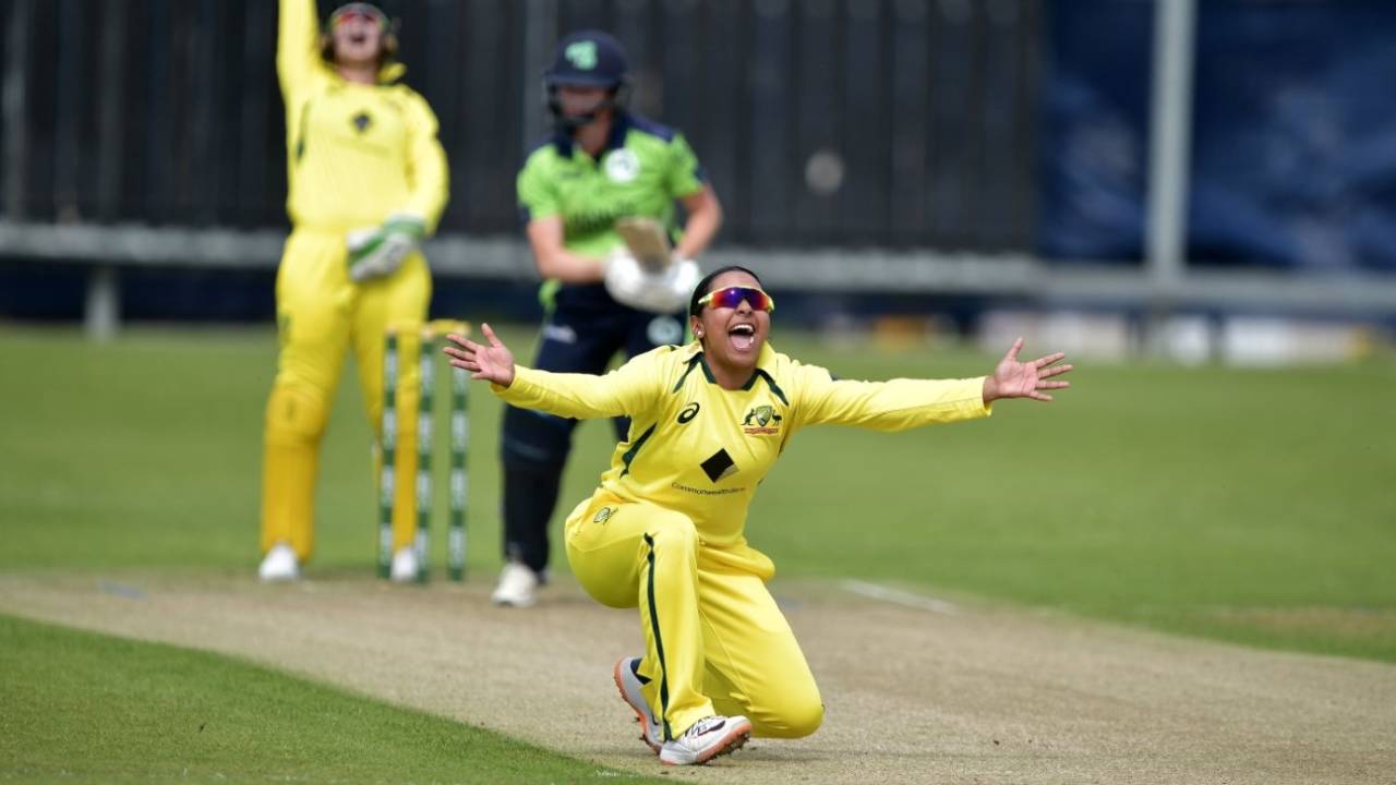 Alana King took 3 for 9, Ireland vs Australia, Ireland Tri-Nation Women's T20I Series, 2nd match, Bready, July 17, 2022