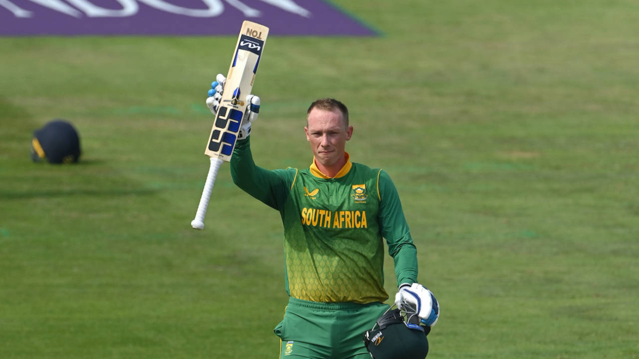 Rassie van der Dussen became only the third South Africa batter to score a men's ODI century against England in England, England vs South Africa, 1st ODI, Chester-le-Street, July 19, 2022
