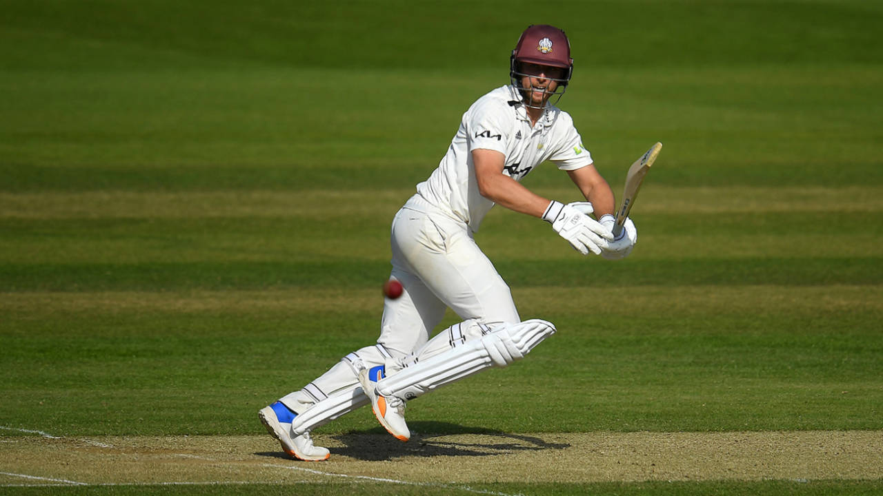 Will Jacks sets off for a run, LV= Insurance County Championship, Division 1, Somerset vs Surrey, Taunton, June 13, 2022