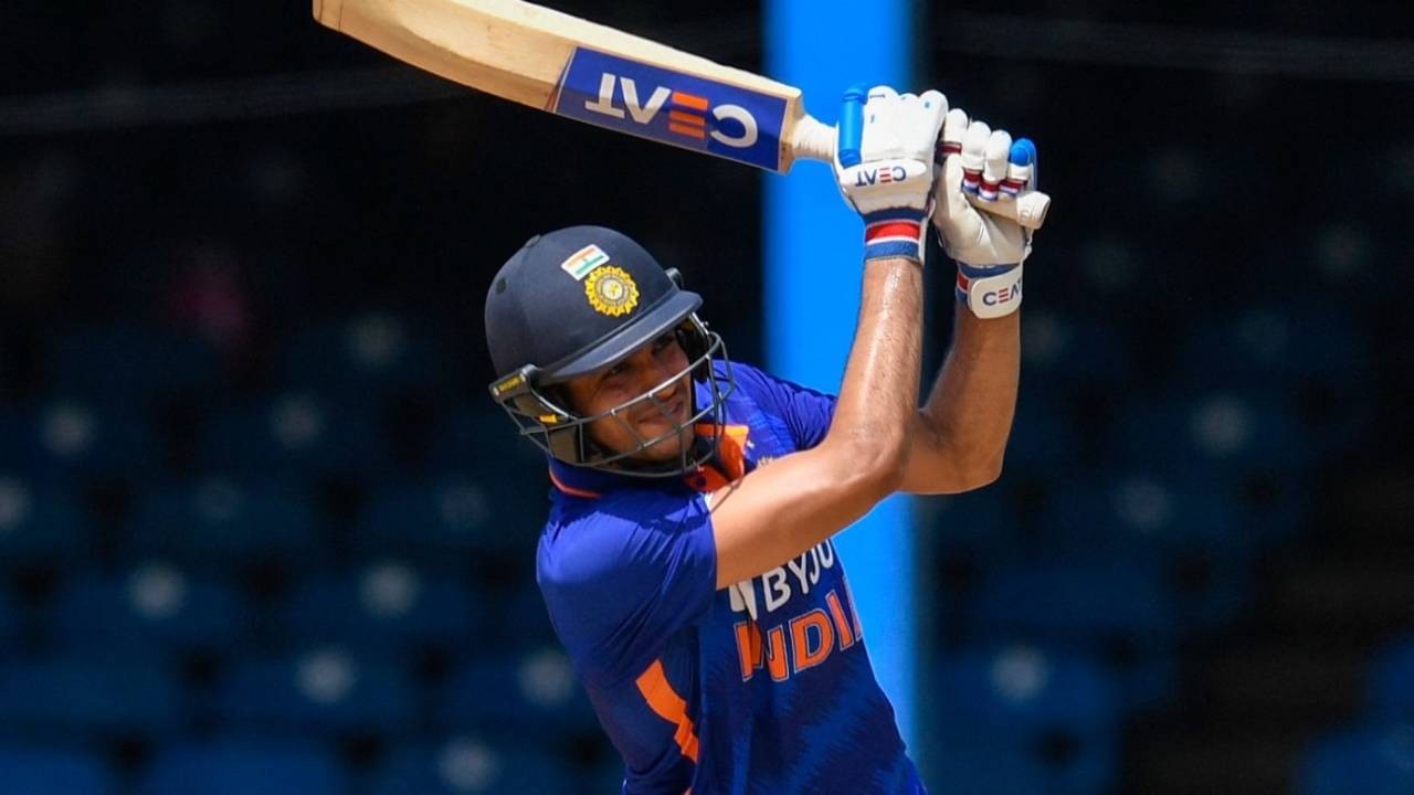 Shubman Gill brought up his maiden ODI fifty off 36 balls&nbsp;&nbsp;&bull;&nbsp;&nbsp;AFP/Getty Images