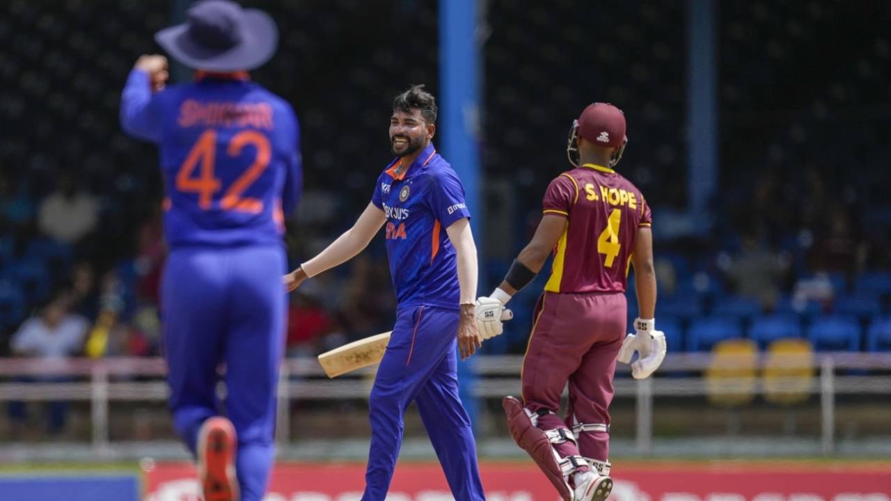 Mohammed Siraj bounced out Shai Hope, West Indies vs India, 1st ODI, Port-of-Spain, July 22, 2022