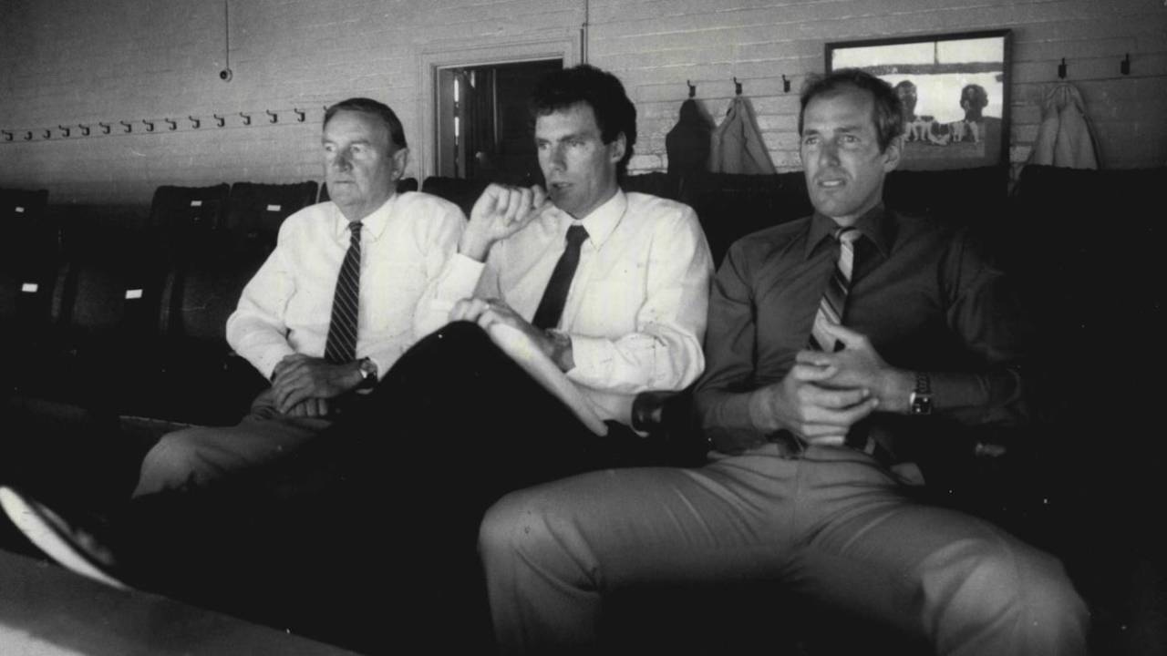 Australian selectors [L to R] Laurie Sawle, Greg Chappell and Rick McCosker at the Sydney Cricket Ground, December 2, 1984