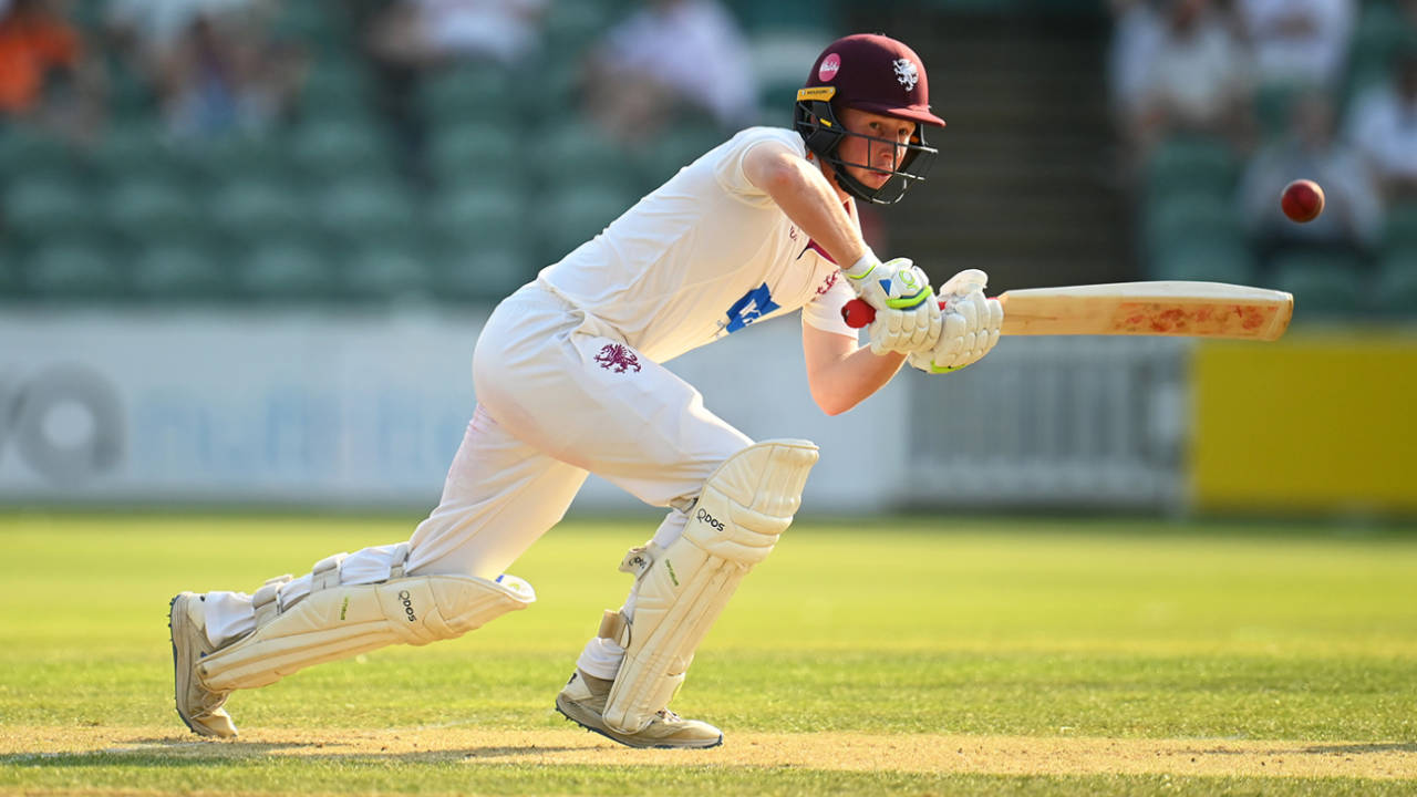 James Rew works through midwicket, Somerset vs Yorkshire, LV=County Championship, County Ground, July 21, 2022