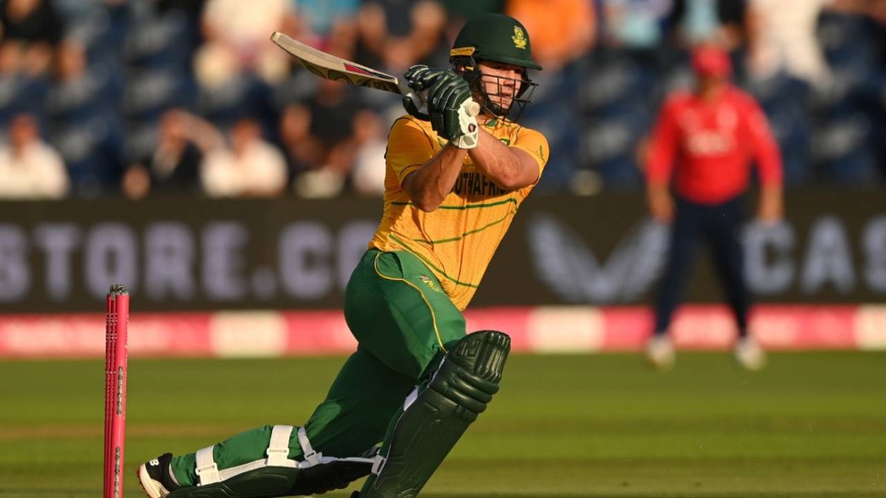 Rilee Rossouw drove South Africa's innings with an unbeaten 96, England vs South Africa, 2nd T20I, Cardiff, July 28, 2022