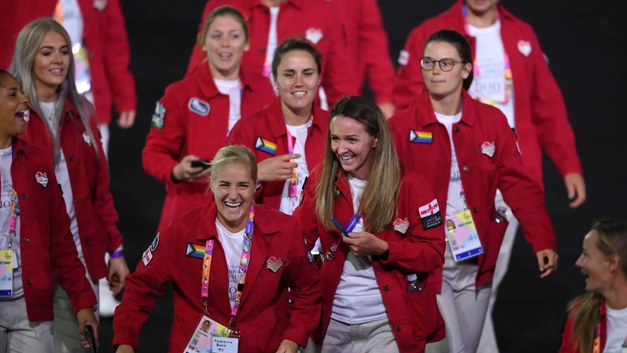 Team England make their way around the stadium during the opening ceremony, 2022 Commonwealth Games, Birmingham, July 28, 2022 