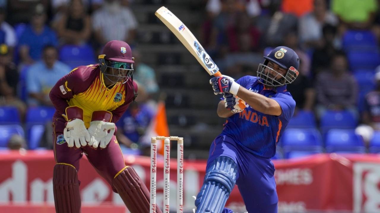 Rishabh Pant scored a quickfire 24 off 12 balls, West Indies vs India, 2nd T20I, St Kitts, August 1, 2022