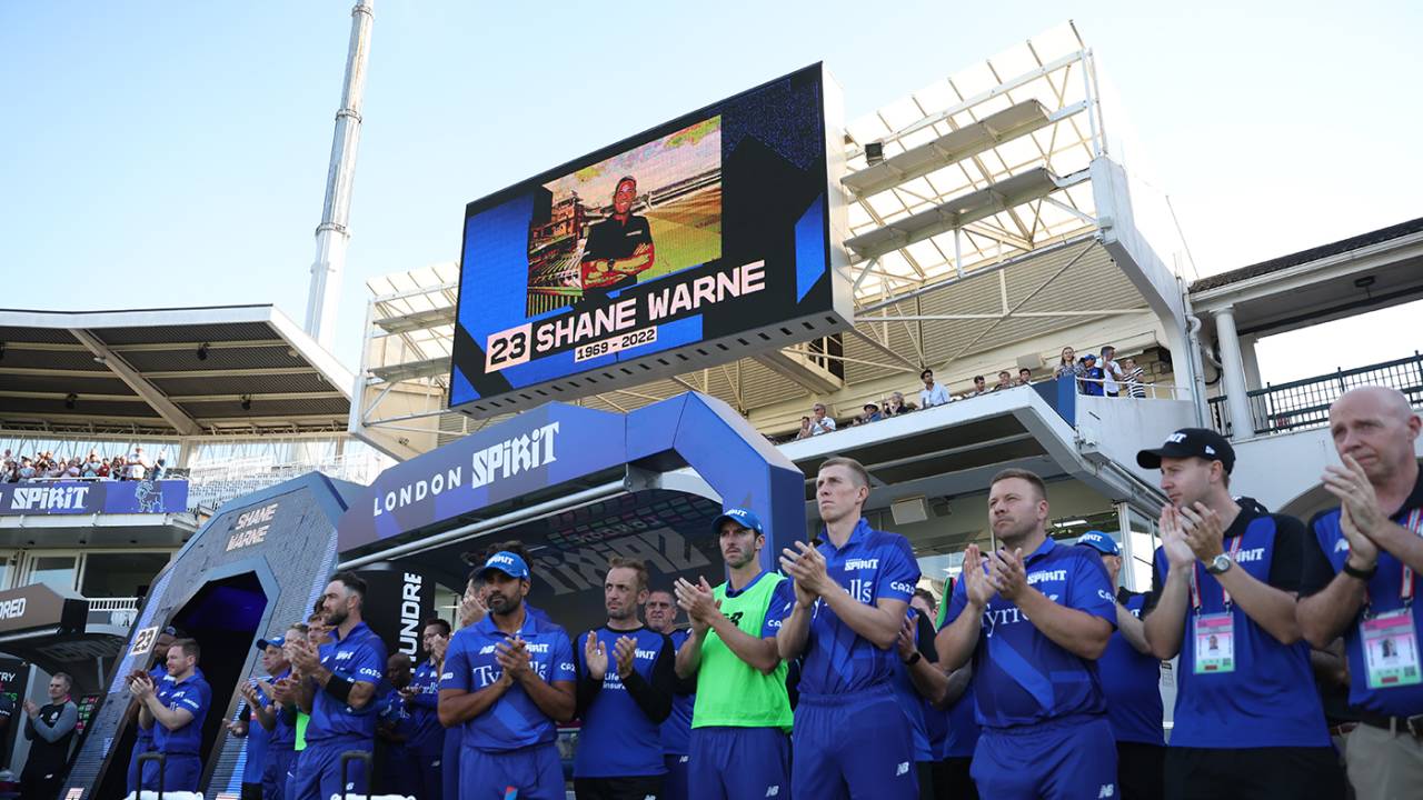 There was a tribute to former London Spirit coach Shane Warne, London Spirit vs Manchester Originals, Men's Hundred, Lord's, August 8, 2022